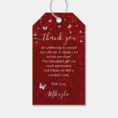 Rode Roos en Zilveren Kroon Bedank Favoriet Cadeaulabel (Achterkant)