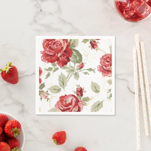 Rode roos en zwarte rode zwarte inkt servet (Insitu)