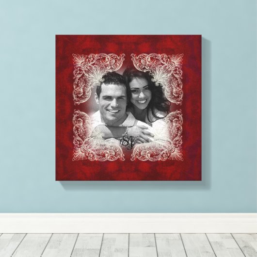  rode roos fotoprint canvas afdruk (Insitu (Houten vloer))