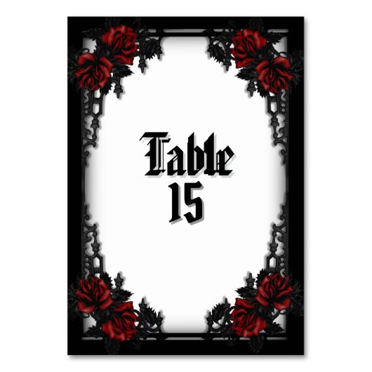 Rode Roos Gotische Witte Kaart (Voorkant)