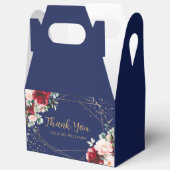 Rode Roos & Gouden Waterverf Bloemen V2 Bedankdoosjes (Open)