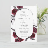 Rode Roos Halloween Vleermuizen Bruiloft - Wit Kaart (Staand voorkant)