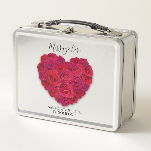 Rode Roos Hart Romantisch Bloemstuk Aangepaste Tek (Voorkant)