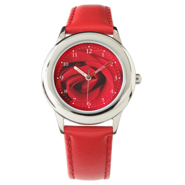 Rode Roos Horloge (Voorkant)