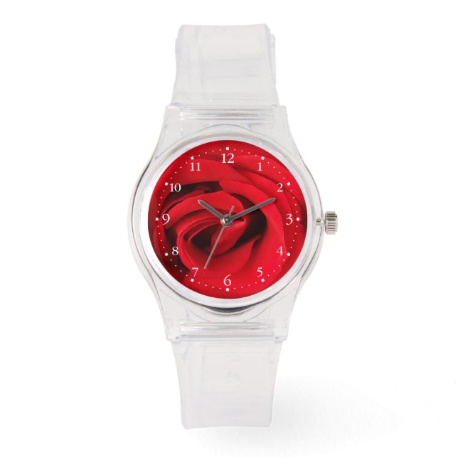 Rode Roos Horloge (Voorkant)