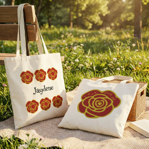 Rode Roos Hou van jezelf Tote Bag
