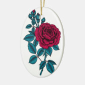 Rode roos keramisch ornament (Links)