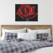 Rode roos kussensloop canvas afdruk (Insitu (Slaapkamer))