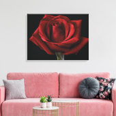 Rode roos kussensloop canvas afdruk (Insitu (Woonkamer))