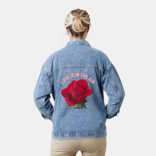 Rode roos - Liefde is in de lucht bericht Denim Jacket (Model)