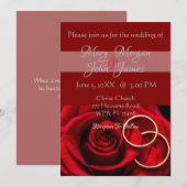 Rode Roos met Ring Trouw- Kaart (Voorkant / Achterkant)