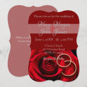 Rode Roos met Ring Trouwring Kaart (Voorkant / Achterkant)