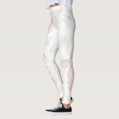 Rode roos met witte achtergrondprint leggings (Links)