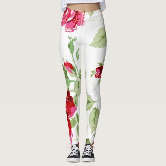 Rode roos met witte leggings voor achtergrondafdru (Voorkant)