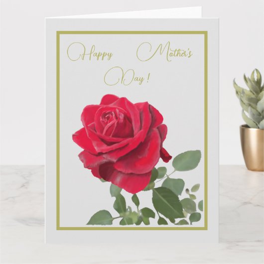 Rode roos - Moederdag Kaart (Kleine Plant)