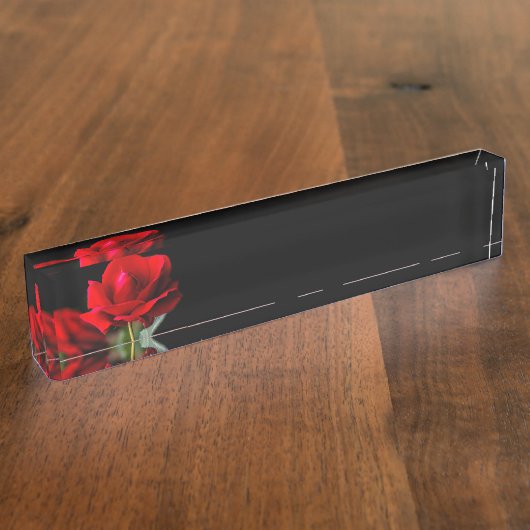 Rode roos naambordje (Zijkant)