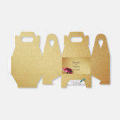 Rode Roos op Gouden Bruiloft Favor Box Bedankdoosjes (Uitgevouwen)