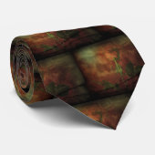 Rode roos op grijze achtergrond stropdas (Opgerold)