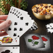 Rode Roos op Zwart Pokerkaarten (Insitu)