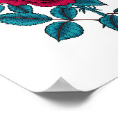 Rode roos poster (Hoek)