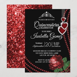 Rode Roos Quinceañera Feestviering Kaart