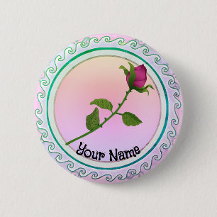 Rode Roos Ronde Button 5,7 Cm