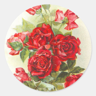 rode roos ronde sticker