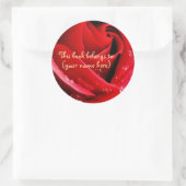 Rode roos ronde sticker (Tas)