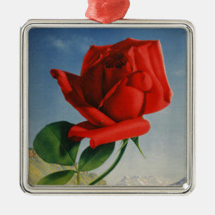 Rode Roos Roos Roos ZZwitserland Metalen Ornament