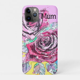 Rode Roos Rozen Waterverf Bloem Bloemen iPhone 11 Pro Hoesje