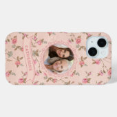 Rode Roos Rustic iPhone 15 Hoesje (Achterkant (horizontaal))