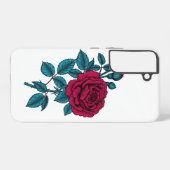 Rode roos samsung galaxy hoesje (Achterkant horizontaal)