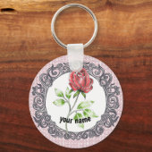 Rode roos sleutelhanger (Voorkant)