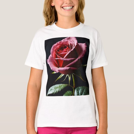 Rode roos t-shirt (Voorkant)