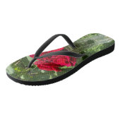 Rode roos teenslippers (Schuin)