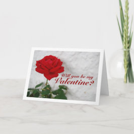 Rode Roos tegen Witte Muur Kaart