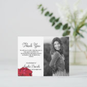 Rode Roos Ter Herinnering Dankkaart Kaart (Staand voorkant)