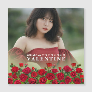 Rode Roos Valentijnsdag Eigen Tekst Foto Wenskaart