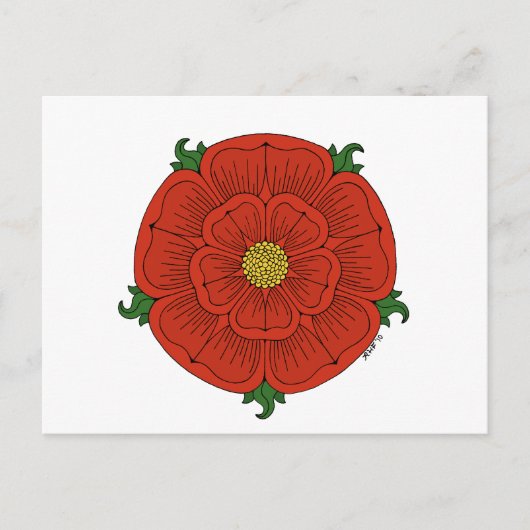 Rode Roos van Lancaster Briefkaart (Voorkant)
