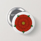 Rode Roos van Lancaster Ronde Button 5,7 Cm (Voorkant /achterkant)