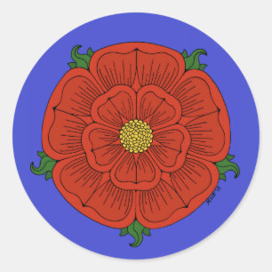 Rode Roos van Lancaster Ronde Sticker