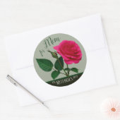 Rode roos voor mama op Moederdag CC1099 Ronde Sticker (Envelop)