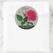 Rode roos voor mama op Moederdag CC1099 Ronde Sticker (Tas)