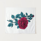 Rode roos wandkleed (Voorkant (horizontaal))