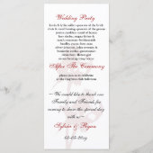 rode roos Wedding programma (Achterkant)