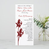 rode roos Wedding programma (Staand voorkant)