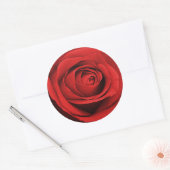 Rode Roos Wit (Elke Kleur) Rustieke Glam Bruiloft Ronde Sticker (Envelop)