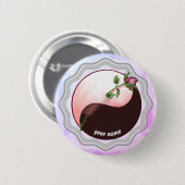 Rode Roos yin yang speldje (Voorkant /achterkant)