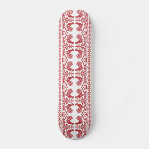Rode Roosters kruisen het Russische Patroon Skateboard