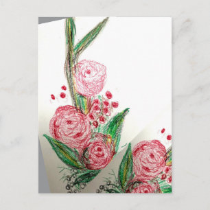 Rode Rosas Asymmetrisch Briefkaart